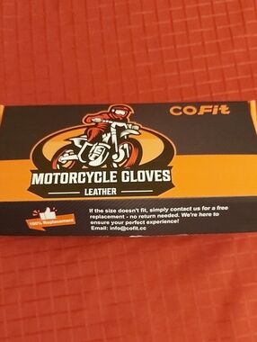 NIB Leather Motorcycle Gloves - SMALL, Black
